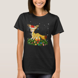 Xmas Holiday Reindeer Hat Santa Fennec Fox Christm T-Shirt