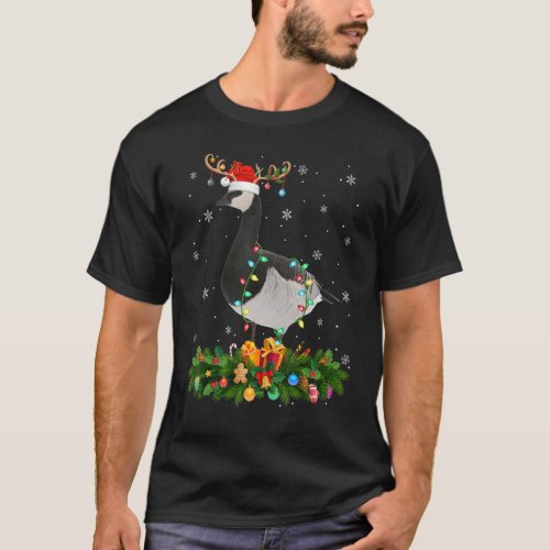 Xmas Holiday Reindeer Hat Santa Goose Bird Christm T_Shirt