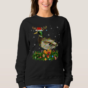 Xmas Holiday Reindeer Hat Santa Mallard Bird Chris Sweatshirt