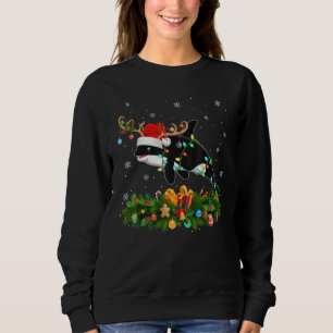 Xmas Holiday Reindeer Hat Santa Orca Fish Christma Sweatshirt