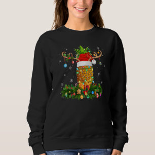Xmas Holiday Reindeer Hat Santa Pineapple Fruit Ch Sweatshirt