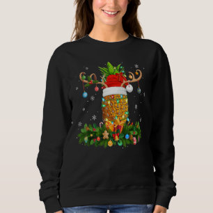 Xmas Holiday Reindeer Hat Santa Pineapple Fruit Ch Sweatshirt