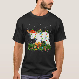 Xmas Holiday Reindeer Hat Santa Polar Bear Christm T-Shirt