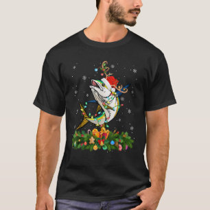Xmas Holiday Reindeer Hat Santa Tuna Fish Christma T-Shirt