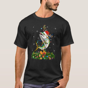 Xmas Holiday Reindeer Hat Santa Tuna Fish Christma T-Shirt