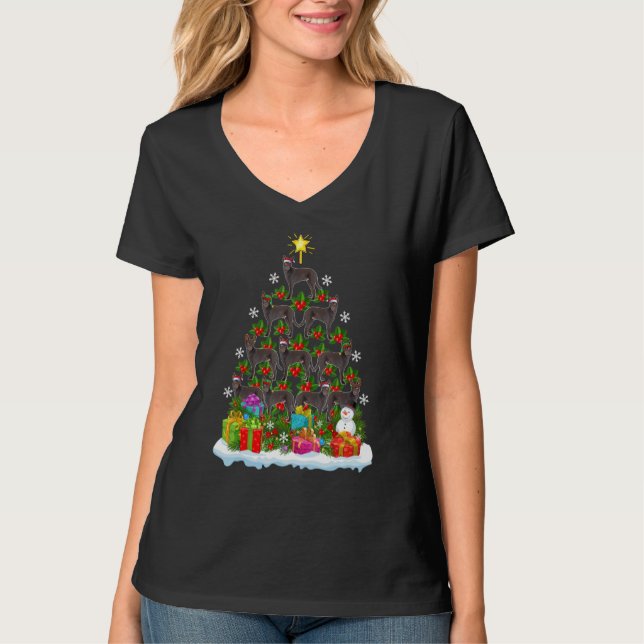 Xmas Holiday Santa Australian Kelpie Dog Christmas T-Shirt (Front)
