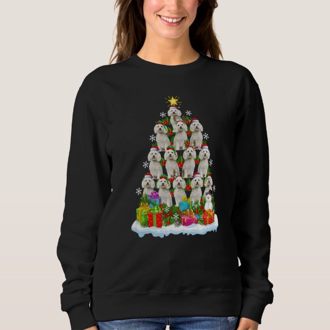 Xmas Holiday  Santa Bichon Frise Dog Christmas Tre Sweatshirt (Front)