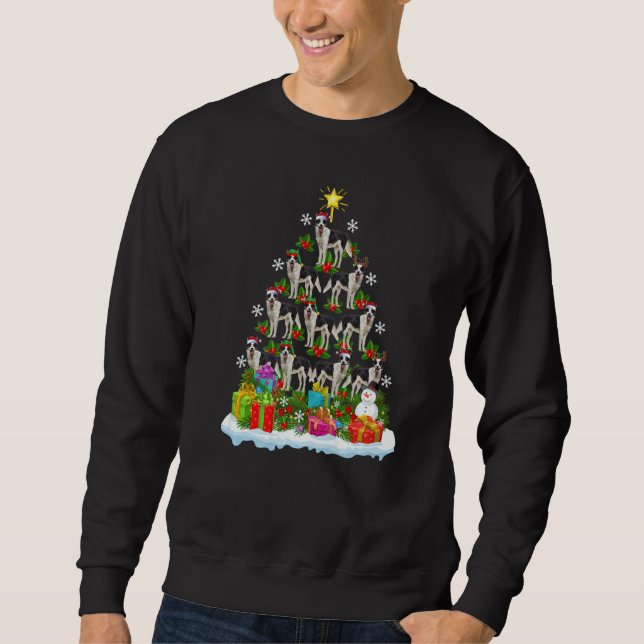 Xmas Holiday  Santa Border Collie Dog Christmas Tr Sweatshirt (Front)