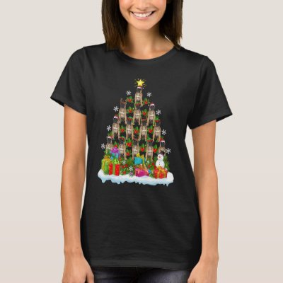 Xmas Holiday  Santa Bullmastiff Dog Christmas Tree T-Shirt