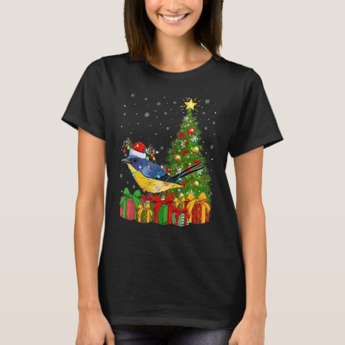 Xmas Holiday Santa Eastern Phoebe Bird Christmas T T_Shirt