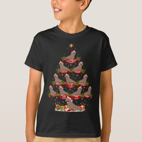 Xmas Holiday Santa Elephant Seal Christmas Tree T_Shirt