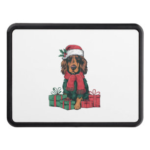 Xmas Holiday Santa Hat Irish Setter Dog Christmas Hitch Cover