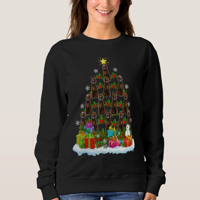 Xmas Holiday   Santa Irish Setter Dog Christmas Tr Sweatshirt (Front)