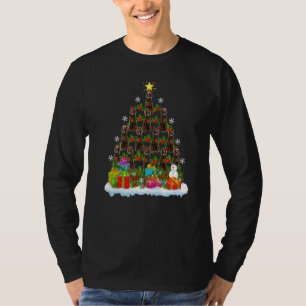 Xmas Holiday  Santa Irish Setter Dog Christmas Tre T-Shirt