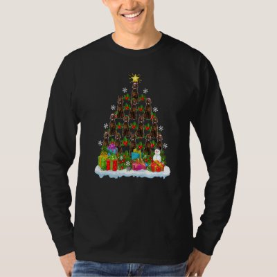 Xmas Holiday  Santa Irish Setter Dog Christmas Tre T-Shirt