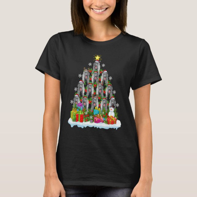 Xmas Holiday  Santa Irish Wolfhound Dog Christmas  T-Shirt (Front)