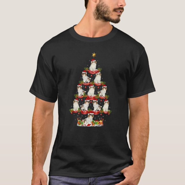 Xmas Holiday  Santa Japanese Chin Dog Christmas Tr T-Shirt (Front)