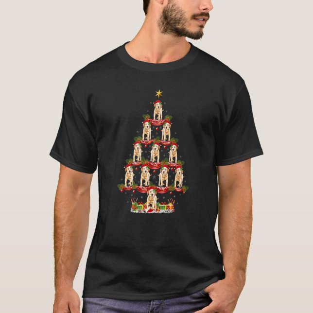Xmas Holiday  Santa Labrador Dog Christmas Tree T-Shirt (Front)