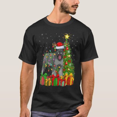 Xmas Holiday Santa Miniature Schnauzer Dog Christm T-Shirt