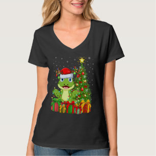 Xmas Holiday Santa Poison Dart Frog Christmas Tree T-Shirt