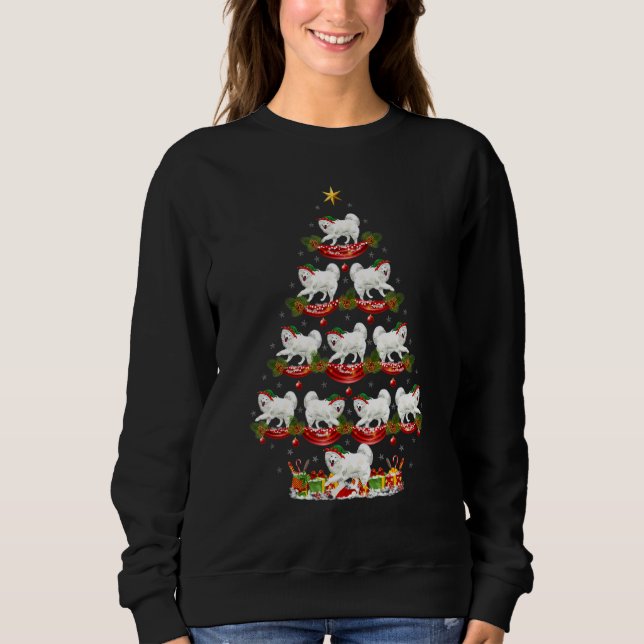 Xmas Holiday   Santa Samoyed Dog Christmas Tree Sweatshirt (Front)