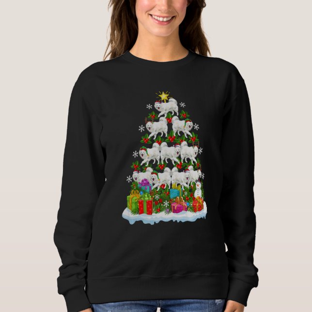Xmas Holiday  Santa Samoyed Dog Christmas Tree Sweatshirt (Front)