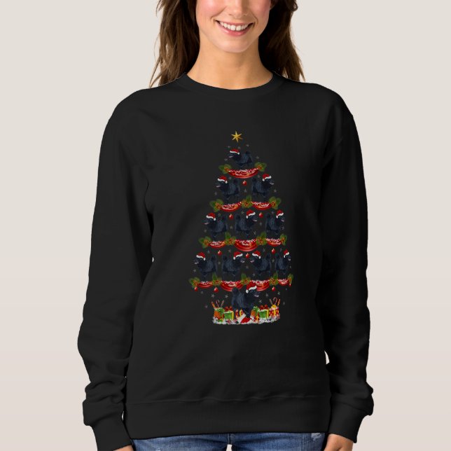 Xmas Holiday  Santa Schipperke Dog Christmas Tree Sweatshirt (Front)