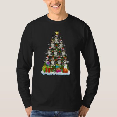 Xmas Holiday  Santa Shih Tzu Dog Christmas Tree T-Shirt
