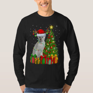 Xmas Holiday Santa Siamese Cat Christmas Tree T-Shirt