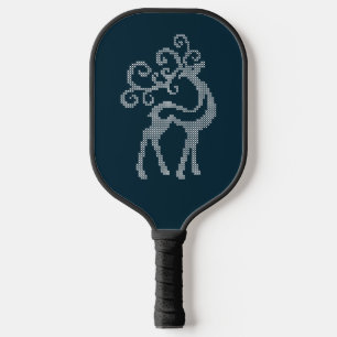 Xmas holidays season reindeer antlers craft pickleball paddle