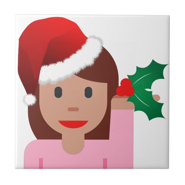 xmas information girl emoji tile (Front)