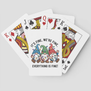 Xmas It's Fine We're Fine Everything is Fine Gnome Poker Cards