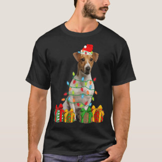 Xmas Jack Russell Terrier Dog Christmas Lights Pup T-Shirt