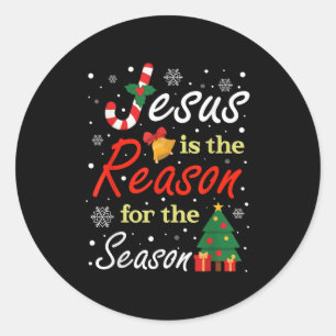 Xmas Jesus Is The Reason For The Season Christmas Classic Round Sticker
