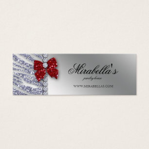 Xmas Jewelry Zebra Price Tag Red Silver Sparkle