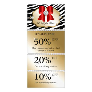 Xmas Jewels Spa Marketing Cards Zebra Gold Red