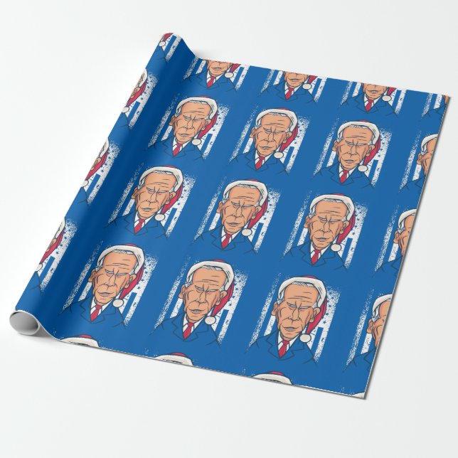 xmas joe biden santa claus wrapping paper (Unrolled)