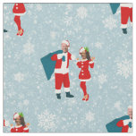 xmas joe biden santa kamala harris icy snowflakes fabric