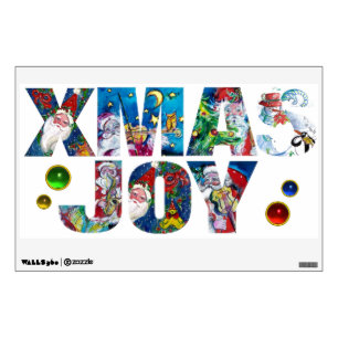 XMAS JOY MUSICAL SANTA CHRISTMAS NIGHT PARTY WALL STICKER