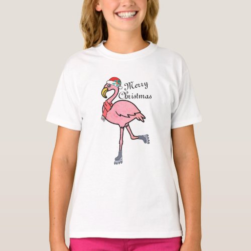 Xmas Kids Christmas Holiday Cute Flamingo Toddler T_Shirt