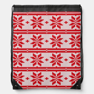 Xmas knitting seamless pattern 1 + your ideas drawstring bag