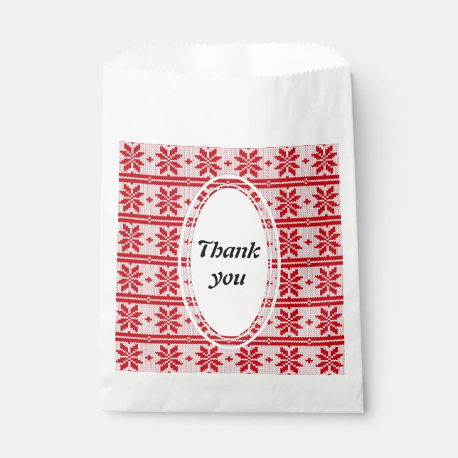 Xmas knitting seamless pattern 1 + your ideas favor bag (Front)