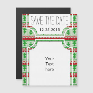 Xmas knitting seamless pattern 2 + your ideas magnetic invitation