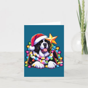 Xmas Landseer Newfoundland Dog Tangled Christmas L Card