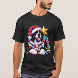 Xmas Landseer Newfoundland Dog Tangled Christmas L T-Shirt