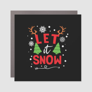 Xmas Let It Snow Car Magnet