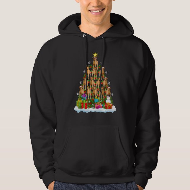 Xmas Light Santa Chesapeake Bay Retriever Dog Chri Hoodie (Front)