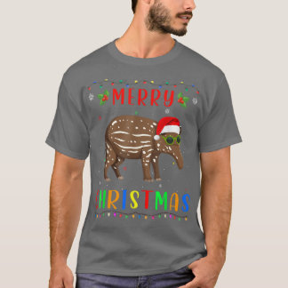 Xmas Light Tapir Design Matching Christmas Pajama  T-Shirt