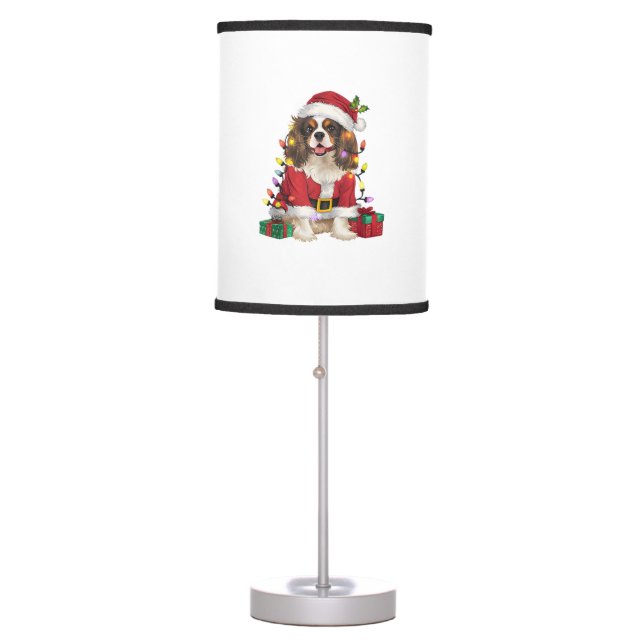 Xmas Lighting Cavalier King Charles Spaniel Dog Ch Table Lamp (Front)