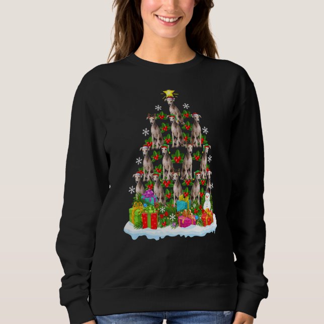 Xmas Lighting Matching Italian Greyhound Christmas Sweatshirt (Front)